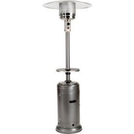 HILAND Patio Heater With Steel Table, 48000 BTU, Propane, Silver HLDS01-CBT